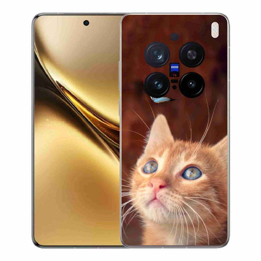 Gelový kryt mmCase na Vivo X200 Pro 5G - motýl a kotě
