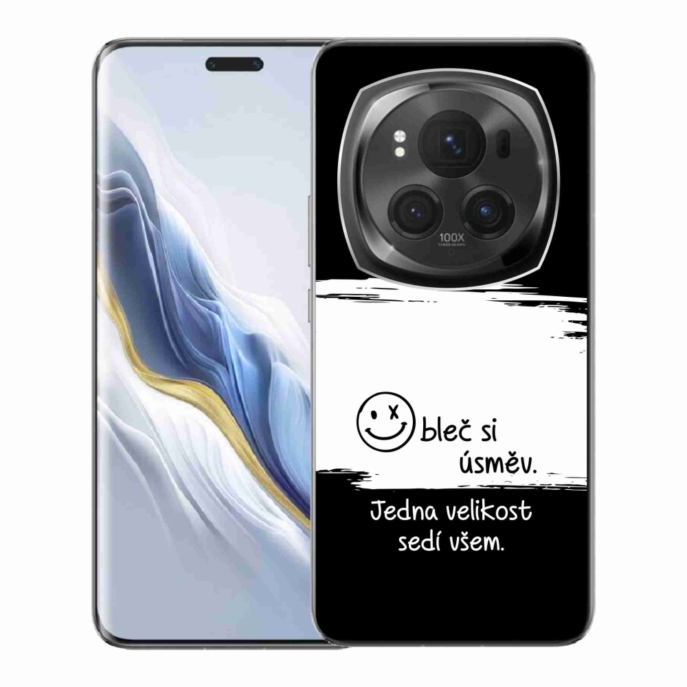 Gelový kryt mmCase na Honor Magic 6 Pro 5G - vtipný text 8 bíločerné pozadí