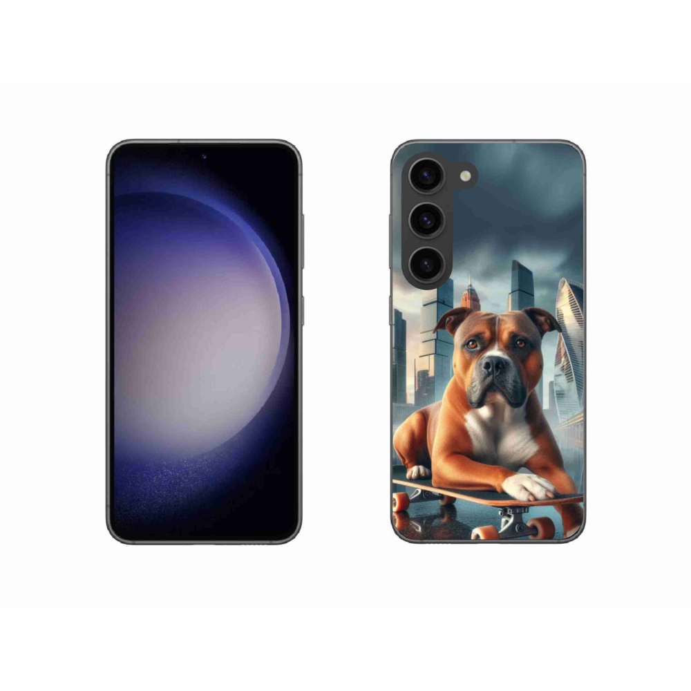 Gelový kryt mmCase na Samsung Galaxy S23 5G - pes na skateboardu