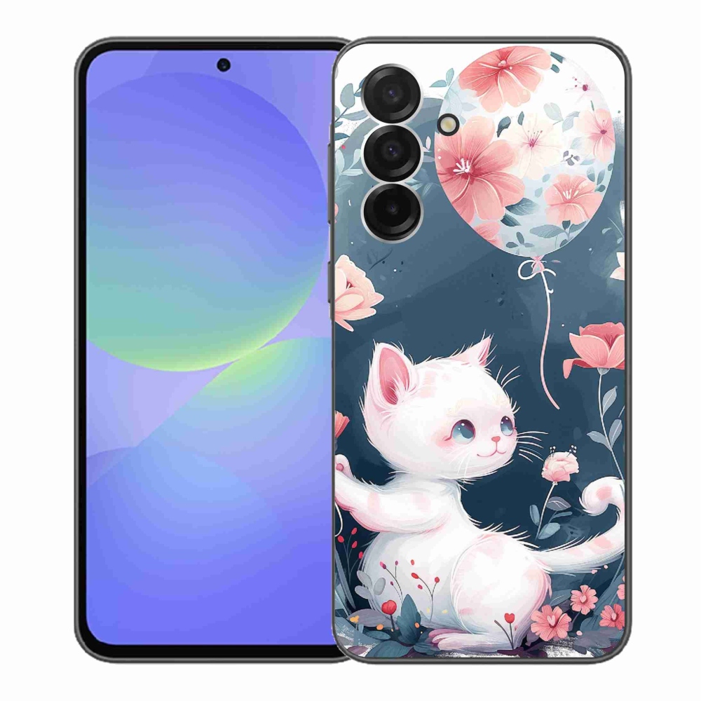 Gelový kryt mmCase na Samsung Galaxy A36 5G - kotě s balónkem