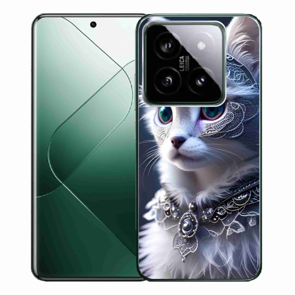 Gelový kryt mmCase na Xiaomi 14 Pro - bílá kočka