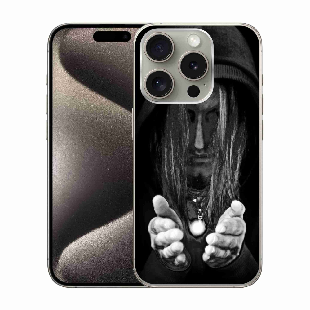 Gelový kryt mmCase na iPhone 15 Pro - tajemná osoba