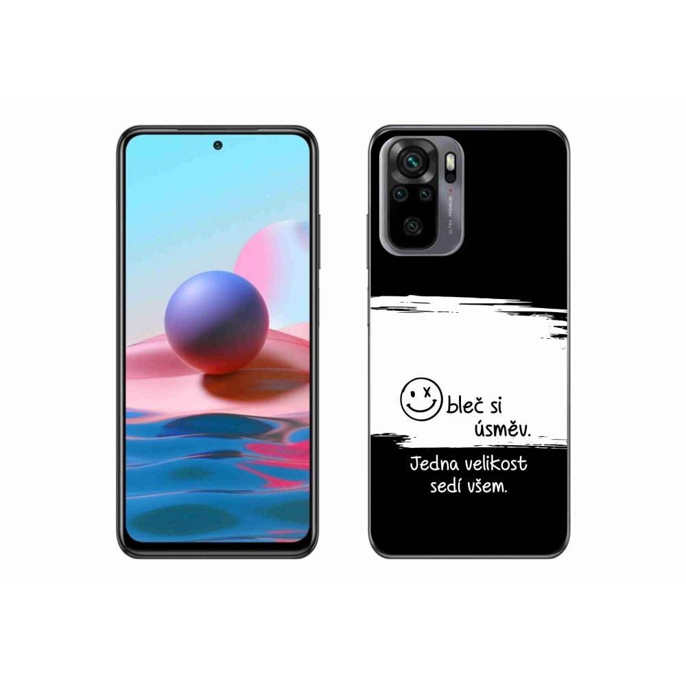 Gelový kryt mmCase na Xiaomi Redmi Note 10 4G - vtipný text 8 bíločerné pozadí