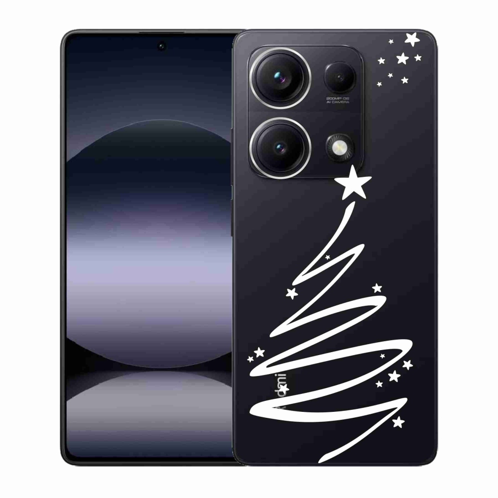 Gelový kryt mmCase na Xiaomi Redmi Note 14S - bílý stromeček na průhledném pozadí