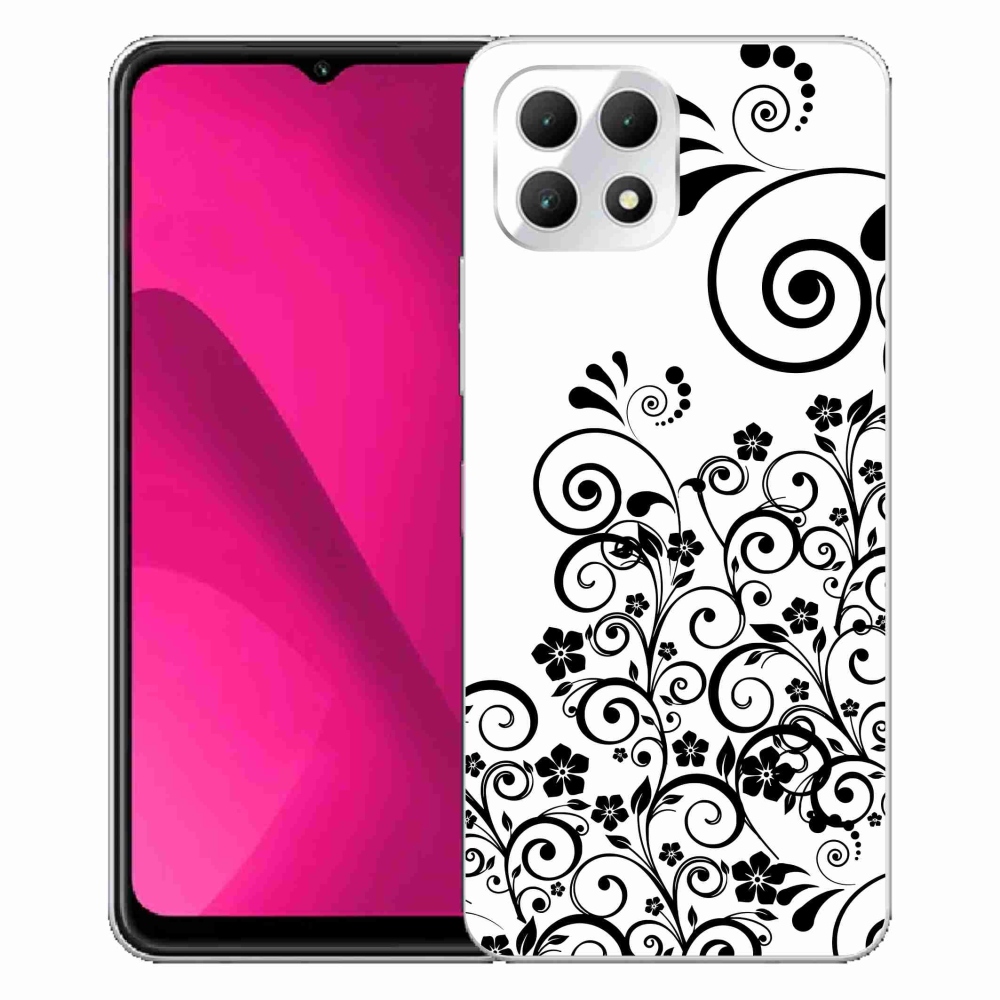 Gelový kryt mmCase na T-Mobile T Phone 2 - černobílé květinové vzory