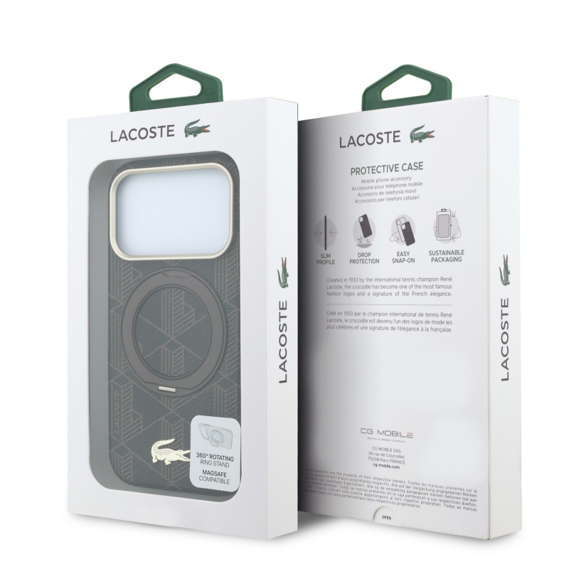 Lacoste PVC Semi Wrap Blend Ring Stand MagSafe Zadní Kryt pro iPhone 18 Pro Light Gold