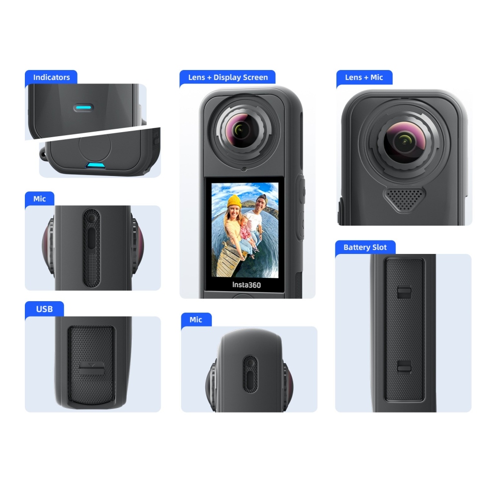 AMAGISN silikonový ochranný obal s krytkou objektivu pro Insta360 X4 Air