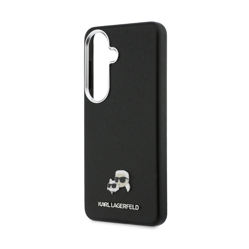 Karl Lagerfeld Grained PU Leather K&CH Heads Magnetic Zadní Kryt pro Samsung Galaxy S26+ Black
