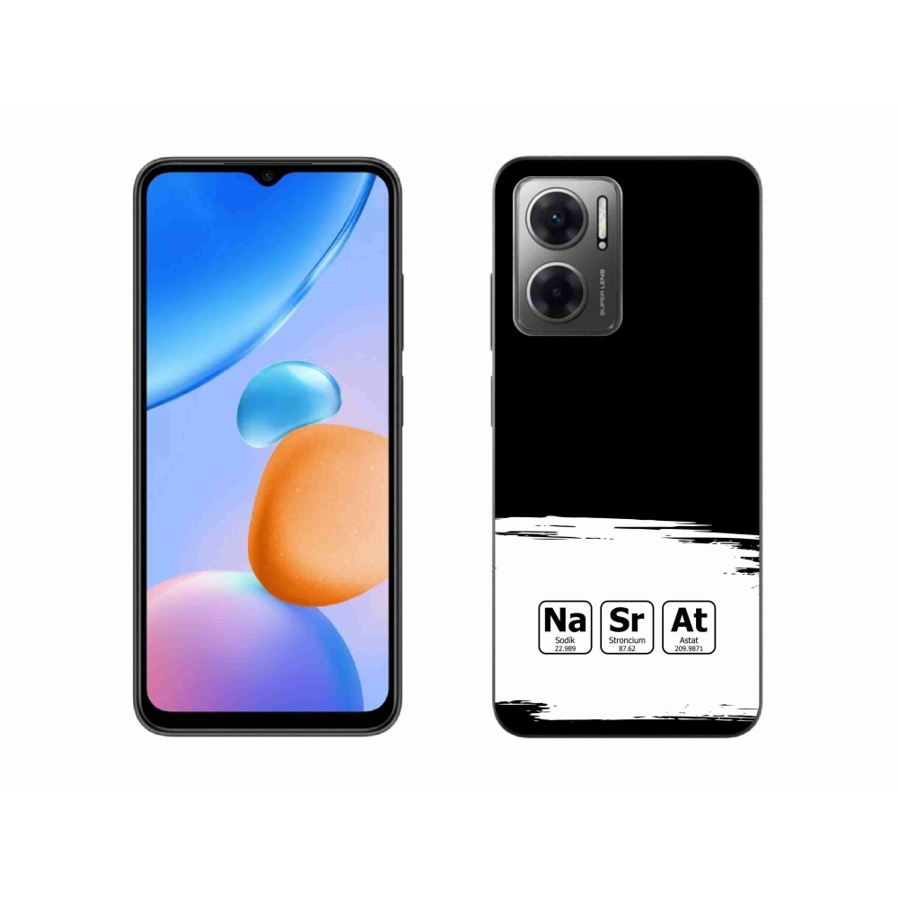 Gelový kryt mmCase na Xiaomi Redmi 10 5G - chemické prvky bíločerné pozadí