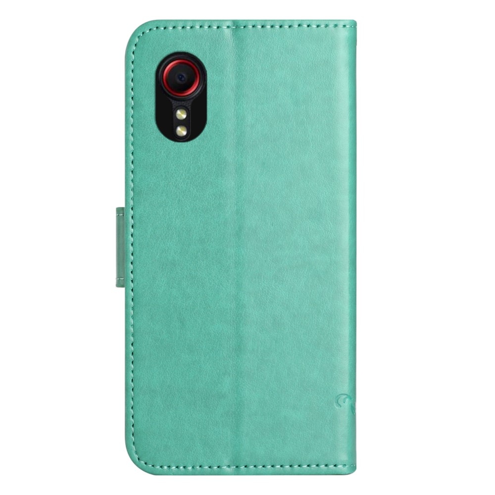 Flower knížkové pouzdro na Samsung Galaxy Xcover 7 - modrozelené