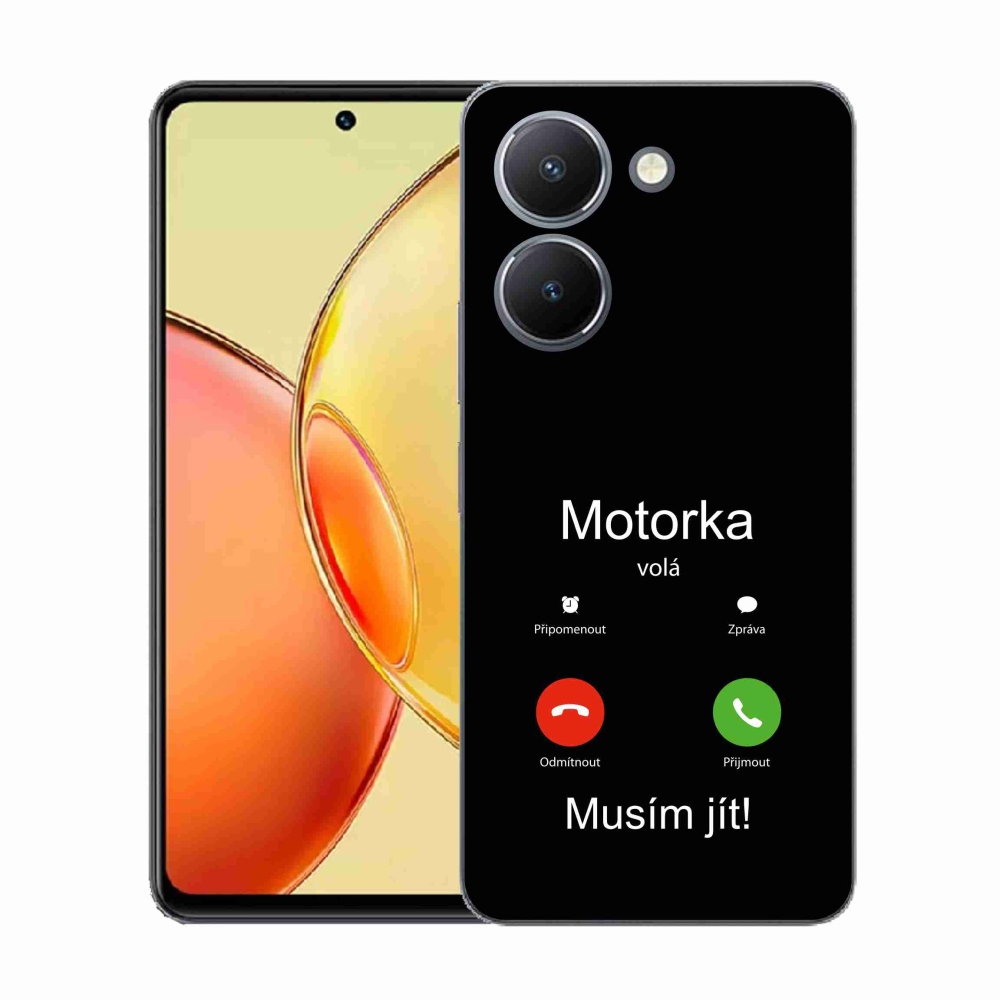 Gelový kryt mmCase na Vivo Y36 - motorka volá černé pozadí