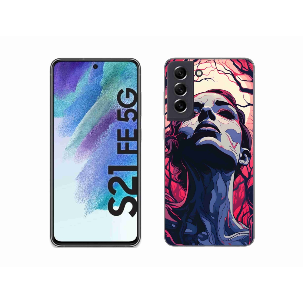 Gelový kryt mmCase na Samsung Galaxy S21 FE 5G - abstraktní obličej