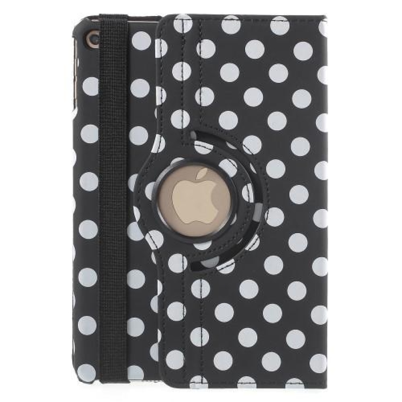 Polka puntíkované knížkové pouzdro s polohováním na iPad mini 4 - černé
