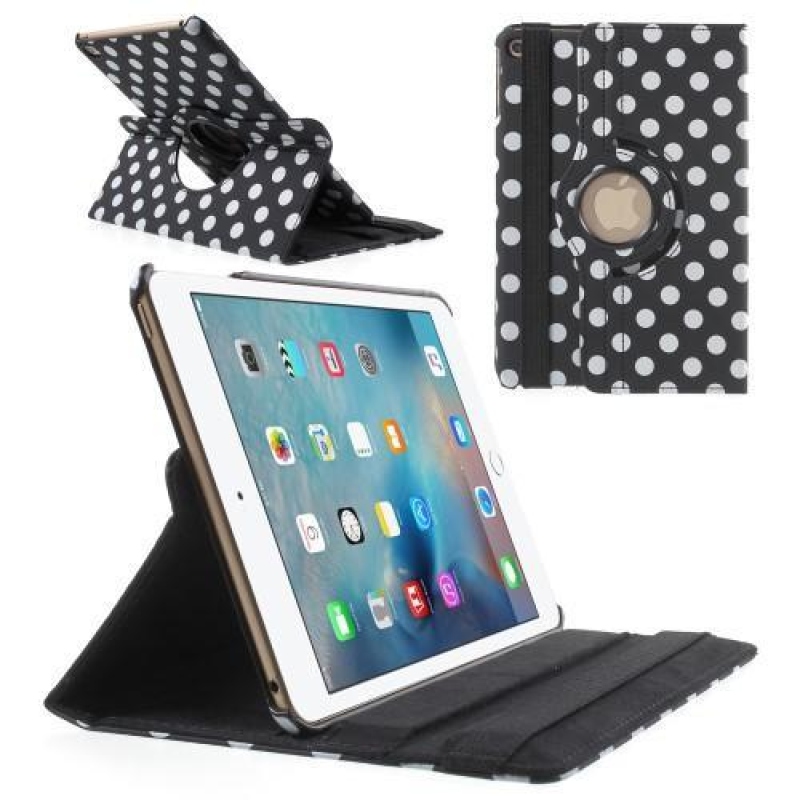 Polka puntíkované knížkové pouzdro s polohováním na iPad mini 4 - černé