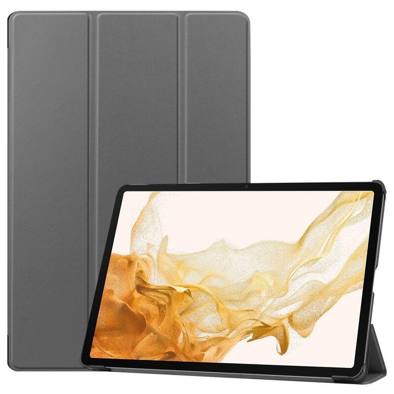Polohovací chytré PU kožené pouzdro na tablet Samsung Galaxy Tab S8 Plus - šedé