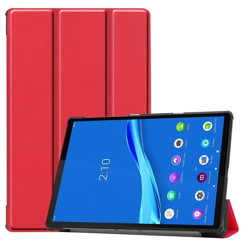 Polohovací PU kožené pouzdro na tablet Lenovo Tab M10 Plus TB-X606F/X/V - červené