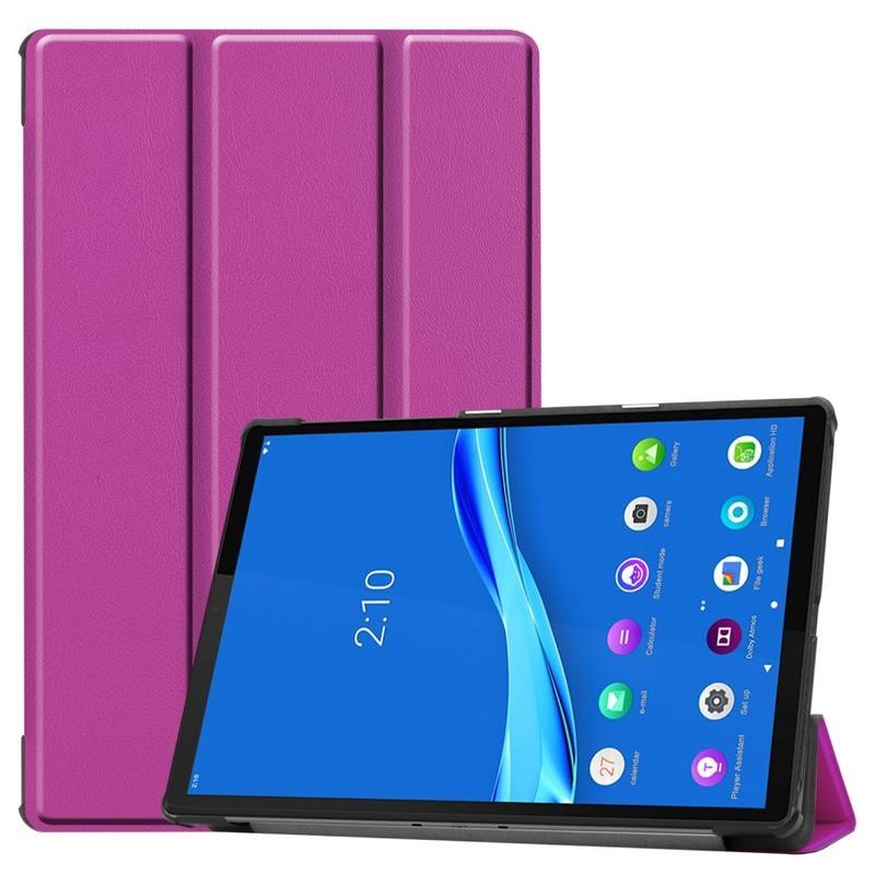 Polohovací PU kožené pouzdro na tablet Lenovo Tab M10 Plus TB-X606F/X/V - fialové