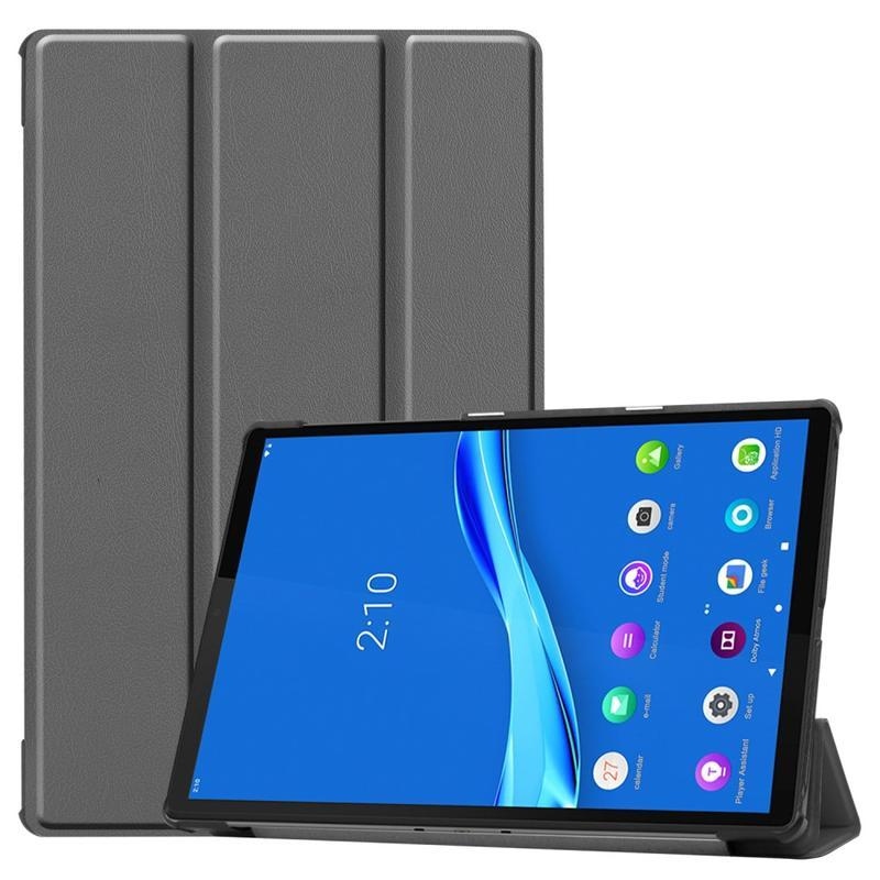 Polohovací PU kožené pouzdro na tablet Lenovo Tab M10 Plus TB-X606F/X/V - šedé