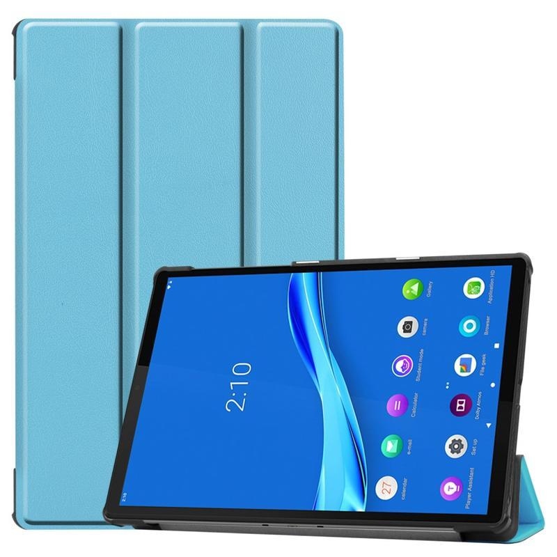 Polohovací PU kožené pouzdro na tablet Lenovo Tab M10 Plus TB-X606F/X/V - světlemodré