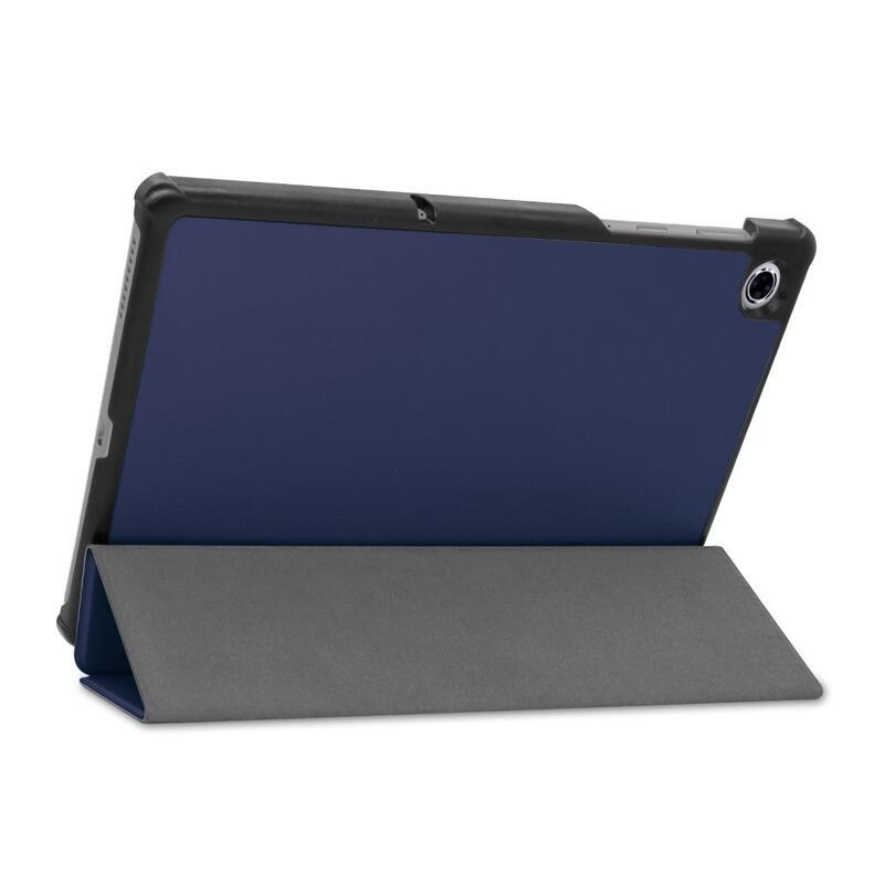 Polohovací PU kožené pouzdro na tablet Lenovo Tab M10 Plus TB-X606F - tmavěmodré