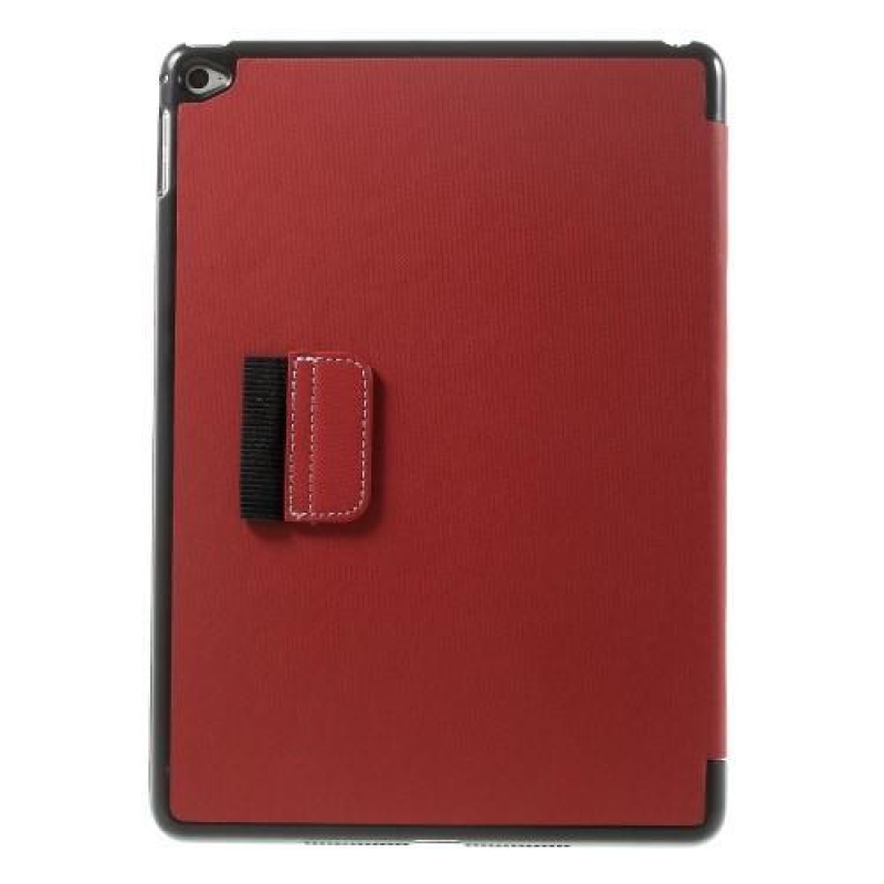 Polohovatelné PU kožené pouzdro na tablet iPad Air 2 - červené
