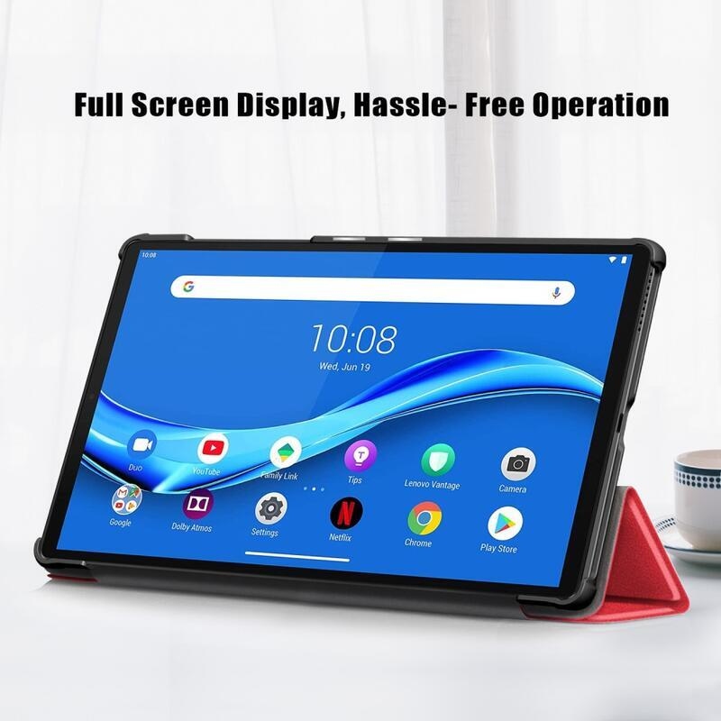 Polohovatelné PU kožené pouzdro na tablet Lenovo Tab M10 HD 2. Gen X306F/X - červené