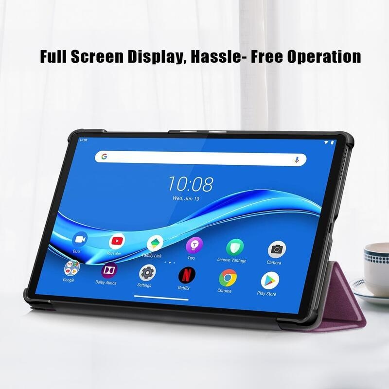 Polohovatelné PU kožené pouzdro na tablet Lenovo Tab M10 HD 2. Gen X306F/X - fialové