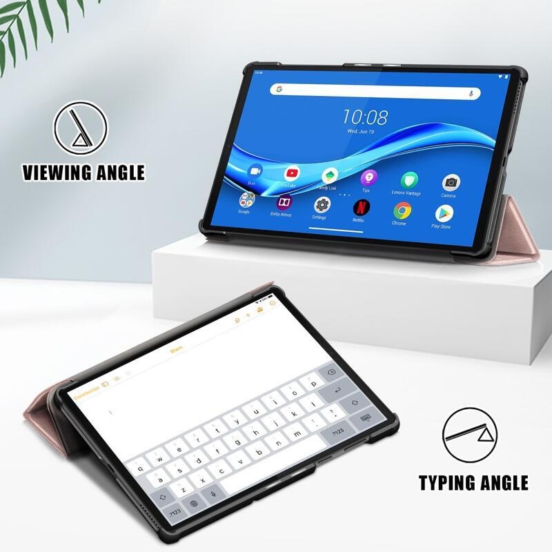 Polohovatelné PU kožené pouzdro na tablet Lenovo Tab M10 HD 2. Gen X306F/X - růžové