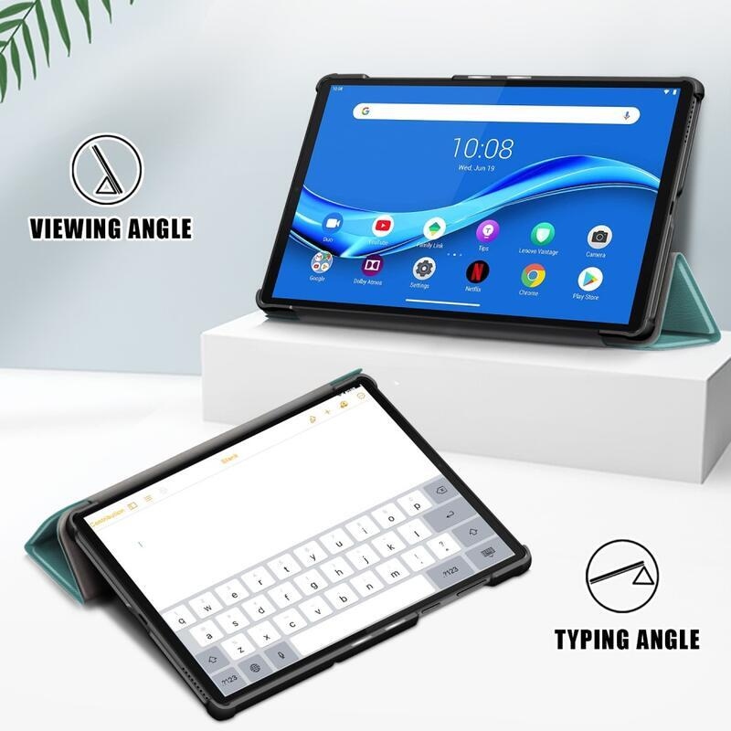 Polohovatelné PU kožené pouzdro na tablet Lenovo Tab M10 HD 2. Gen X306F/X - zelené