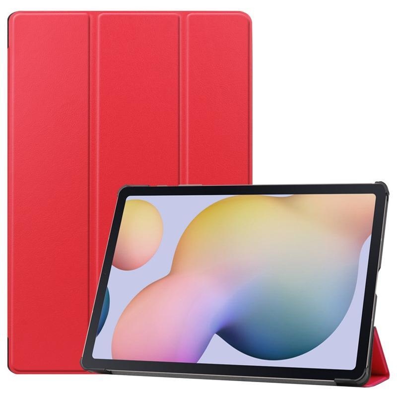 Polohovatelné PU kožené pouzdro na tablet Samsung Galaxy Tab S7 Plus - červené