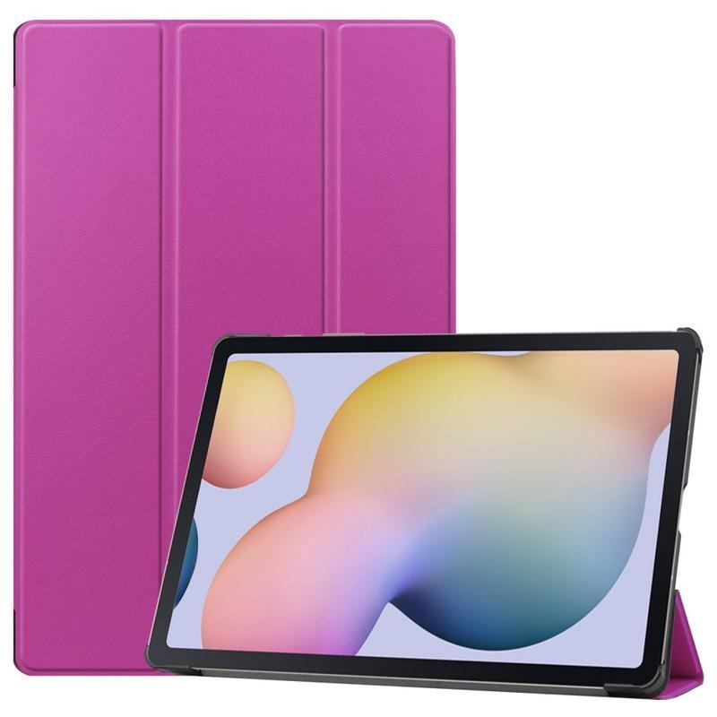 Polohovatelné PU kožené pouzdro na tablet Samsung Galaxy Tab S7 Plus - fialové