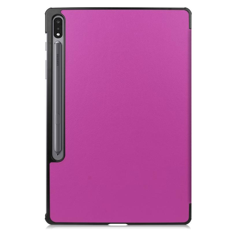 Polohovatelné PU kožené pouzdro na tablet Samsung Galaxy Tab S7 Plus - fialové