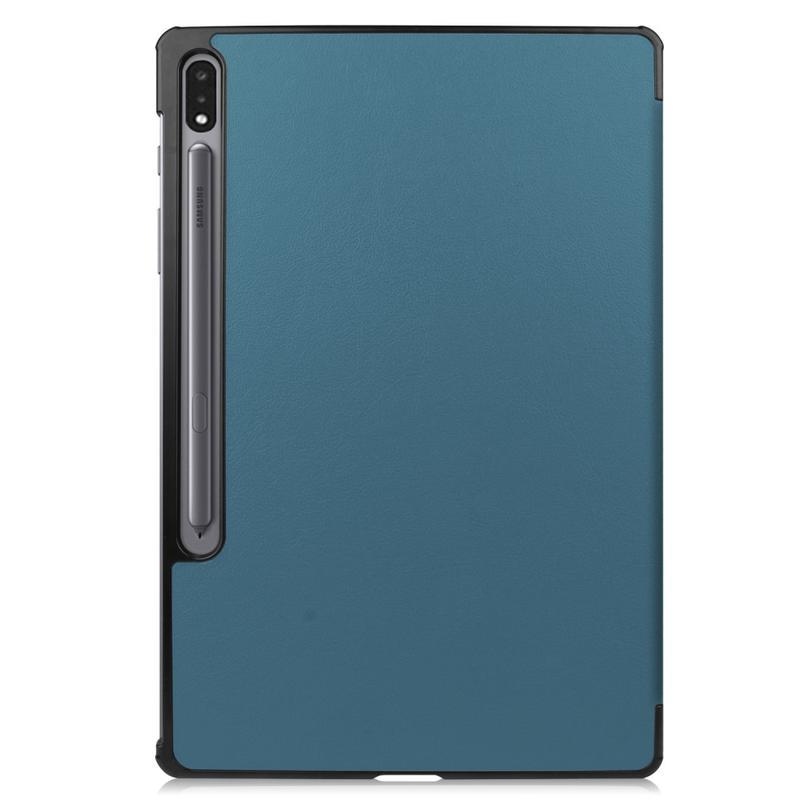 Polohovatelné PU kožené pouzdro na tablet Samsung Galaxy Tab S7 Plus - zelené