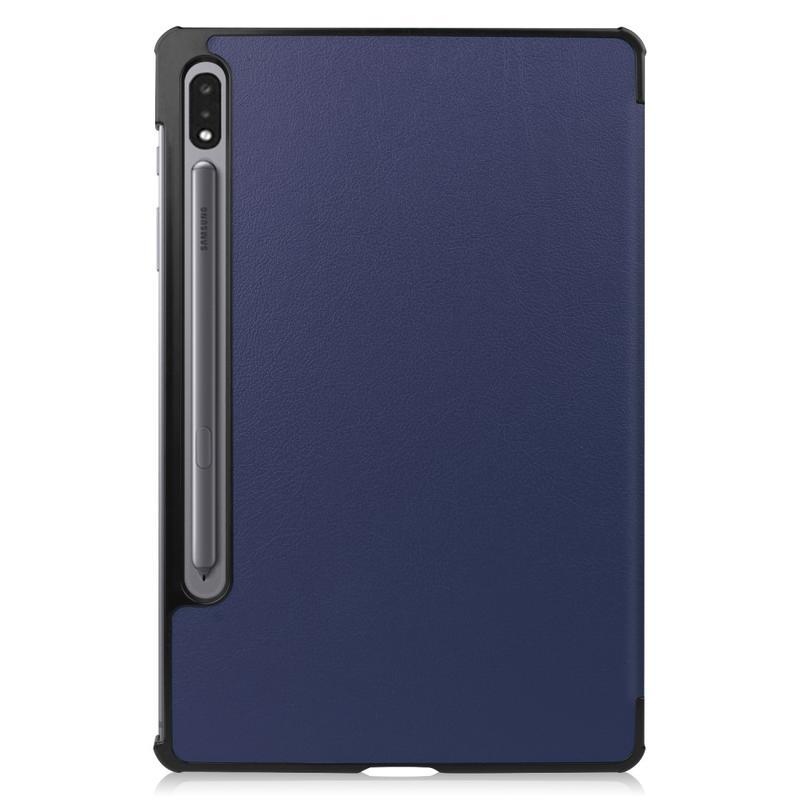 Polohovatelné PU kožené pouzdro na tablet Samsung Galaxy Tab S7 - tmavěmodré