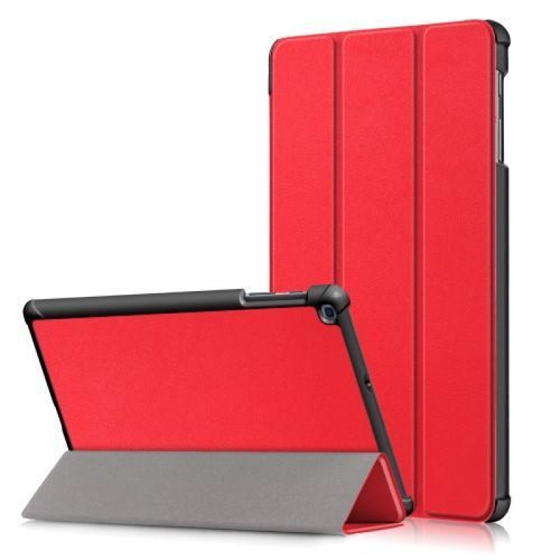 Polohovatelné PU kožené pouzdro pro tablet Samsung Galaxy Tab 10.1 (2019) T515/T510 - červené