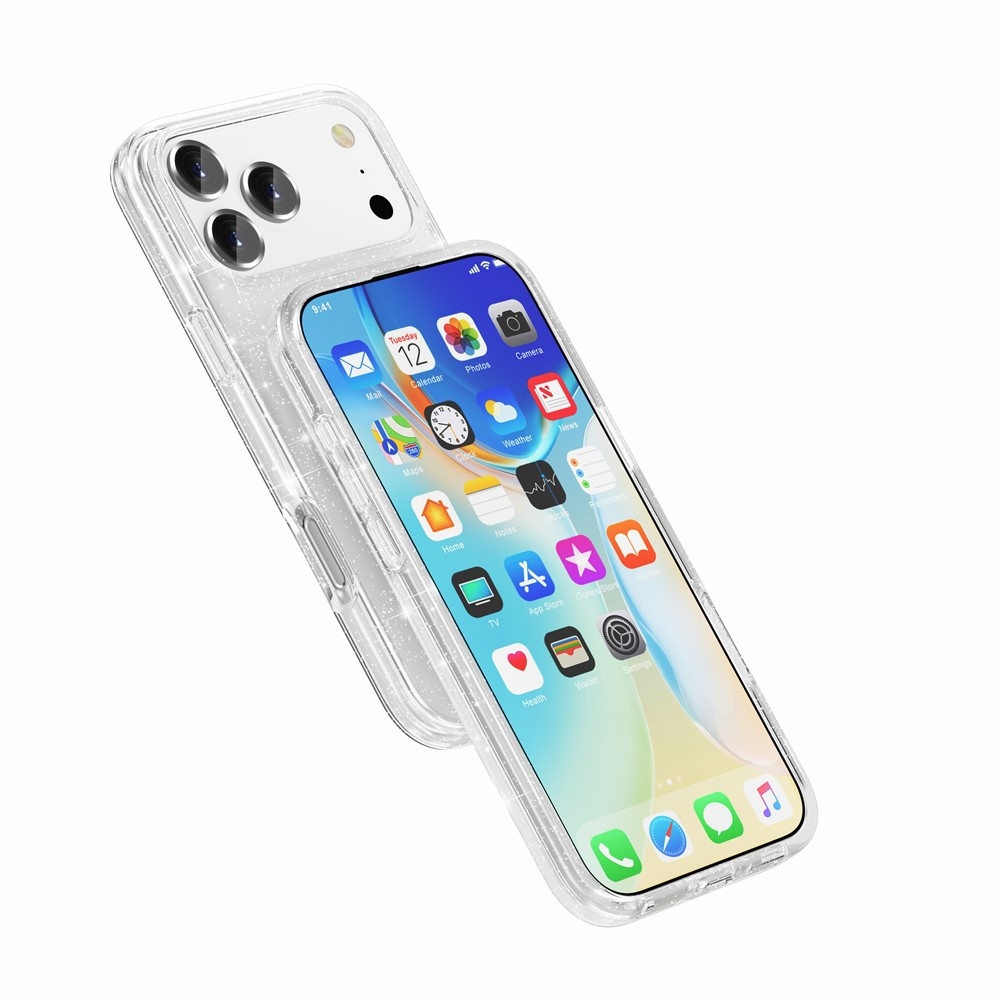Powder gelový obal s pevnými zády a MagSafe na mobil iPhone 18 Pro Max/17 Pro Max - bílý
