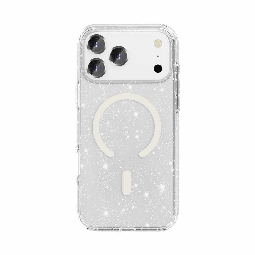 Powder gelový obal s pevnými zády a MagSafe na mobil iPhone 18 Pro Max/17 Pro Max - bílý