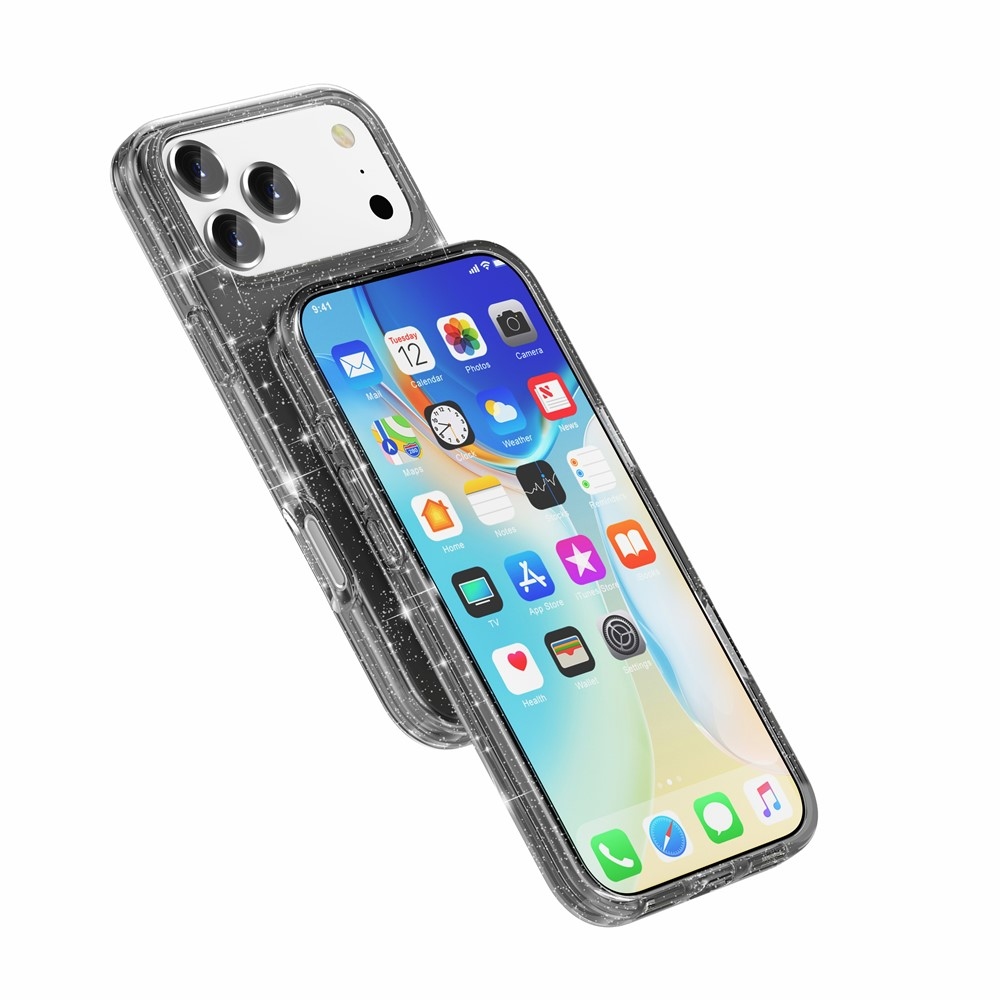 Powder gelový obal s pevnými zády a MagSafe na mobil iPhone 18 Pro Max/17 Pro Max - černý