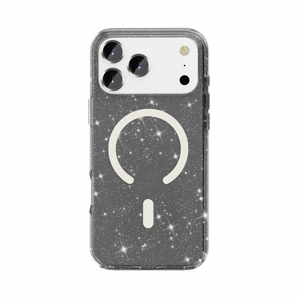 Powder gelový obal s pevnými zády a MagSafe na mobil iPhone 18 Pro Max/17 Pro Max - černý
