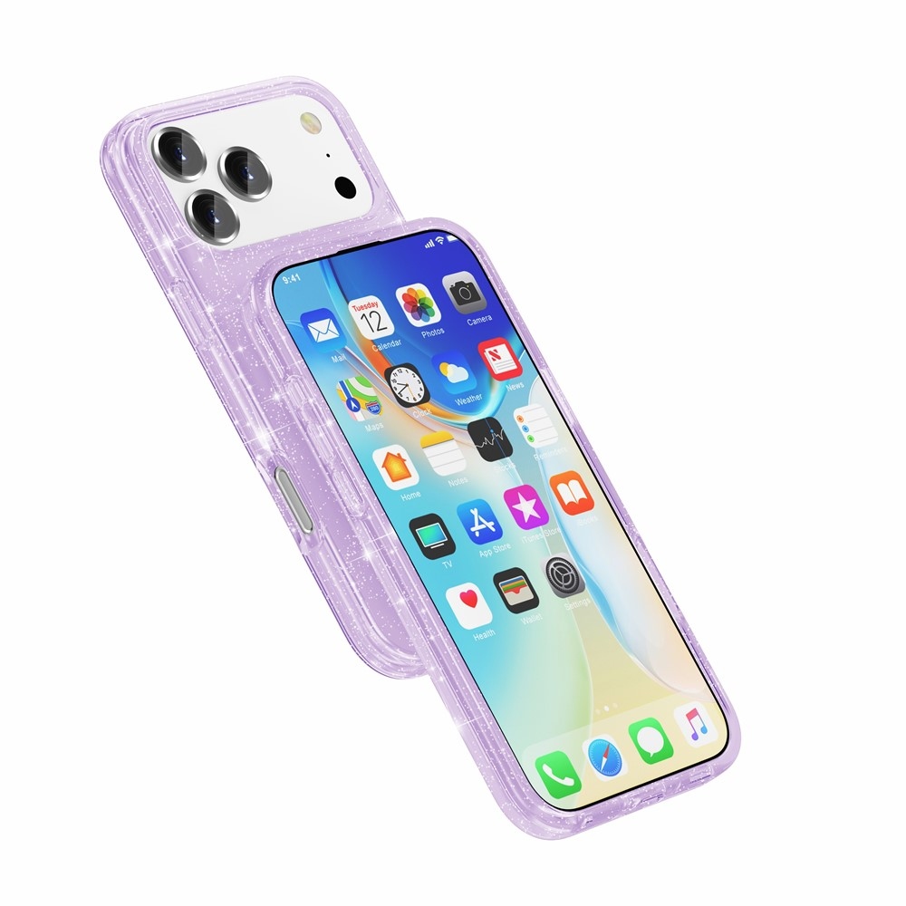 Powder gelový obal s pevnými zády a MagSafe na mobil iPhone 18 Pro Max/17 Pro Max - fialový