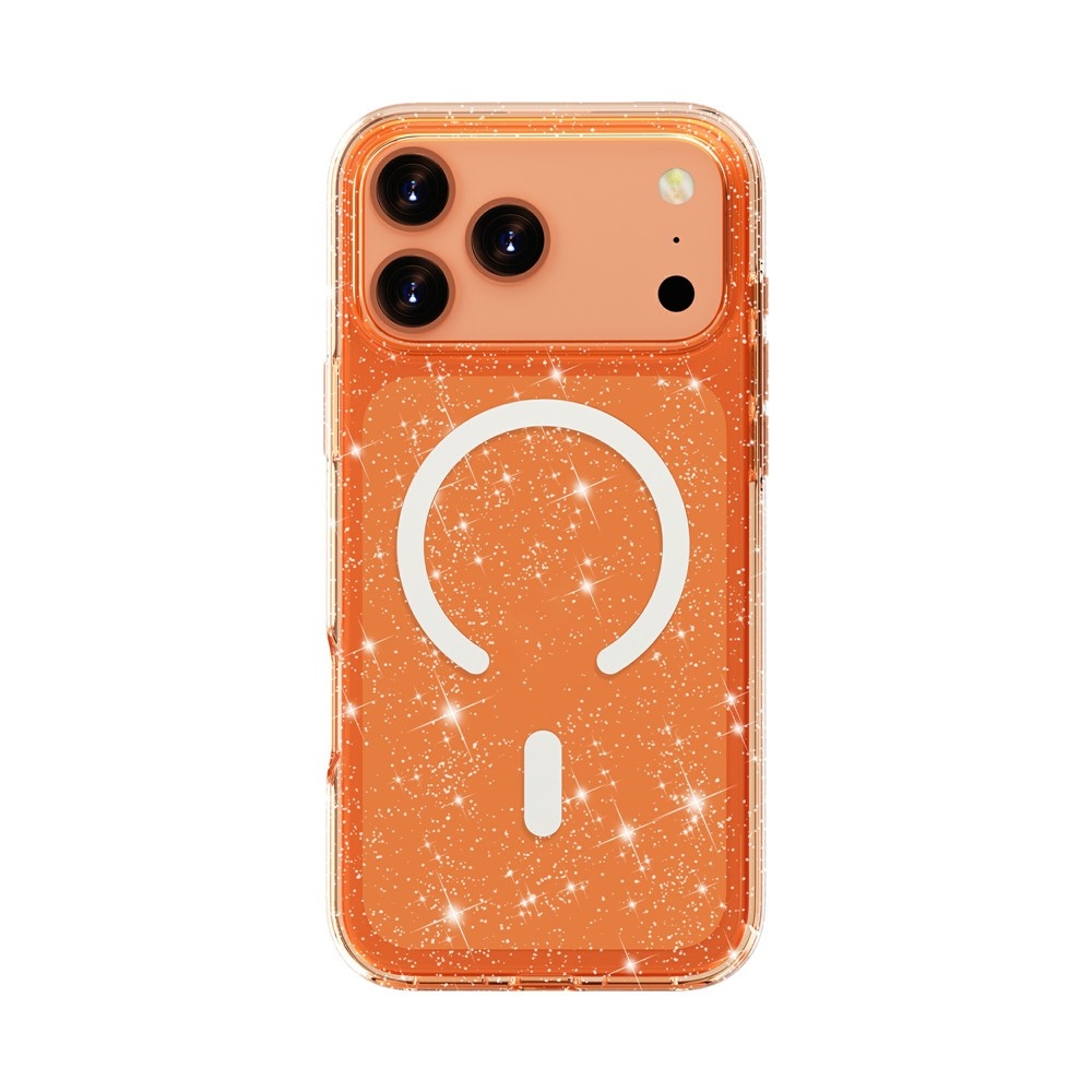 Powder gelový obal s pevnými zády a MagSafe na mobil iPhone 18 Pro Max/17 Pro Max - oranžový