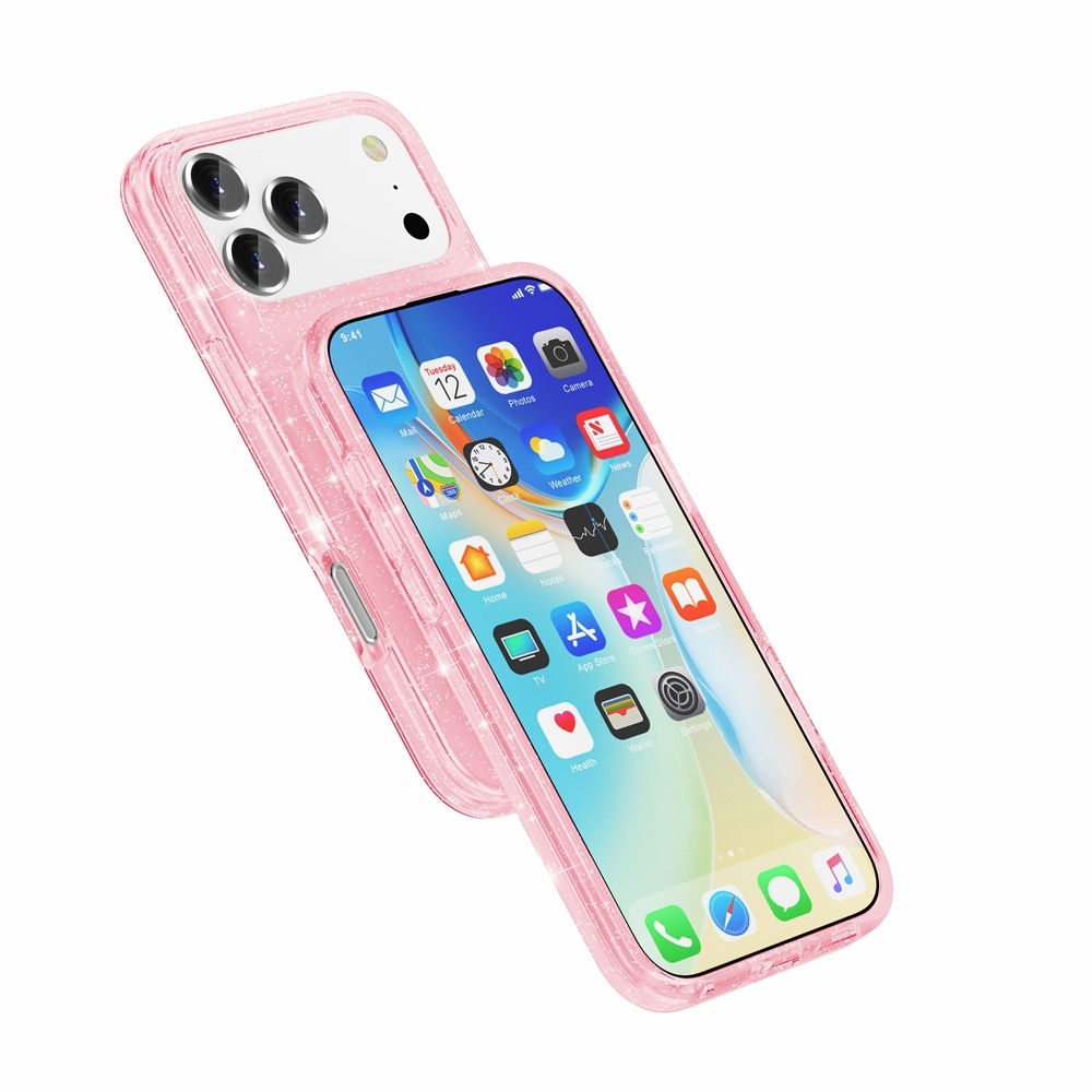 Powder gelový obal s pevnými zády a MagSafe na mobil iPhone 18 Pro Max/17 Pro Max - růžový