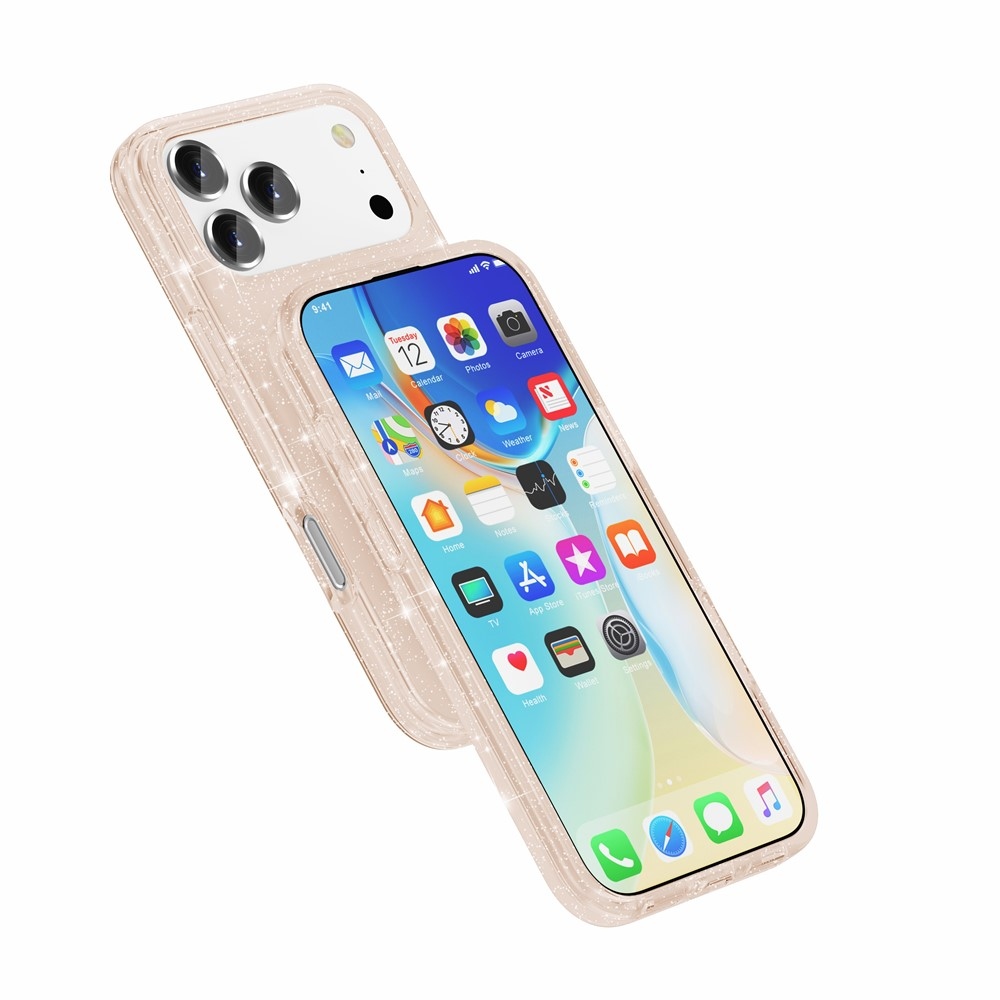 Powder gelový obal s pevnými zády a MagSafe na mobil iPhone 18 Pro Max/17 Pro Max - zlatý