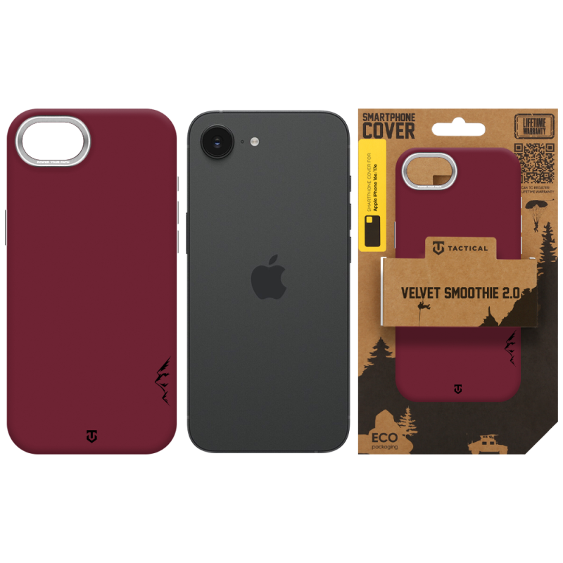 Tactical MagForce Velvet Smoothie 2.0 Kryt pro Apple iPhone 16e/17e Burgundy