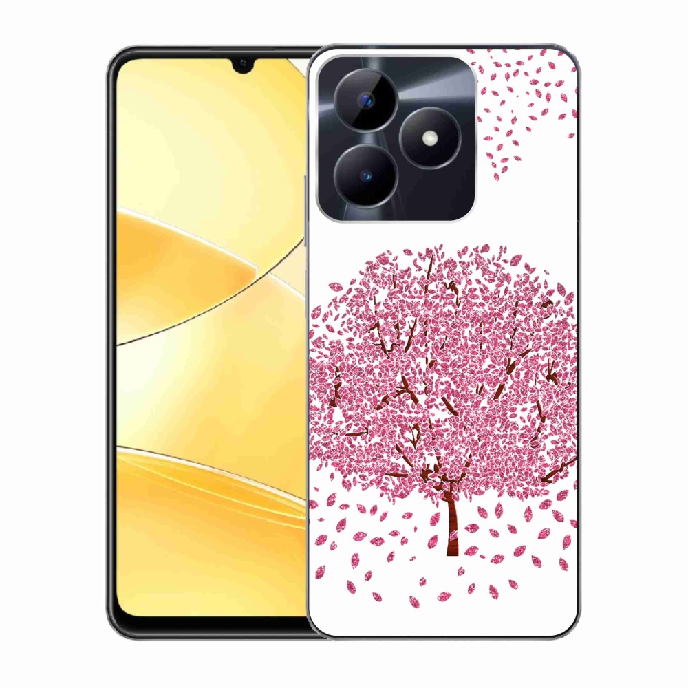 Gelový kryt mmCase na Realme C51/C53 - kreslený strom s listy