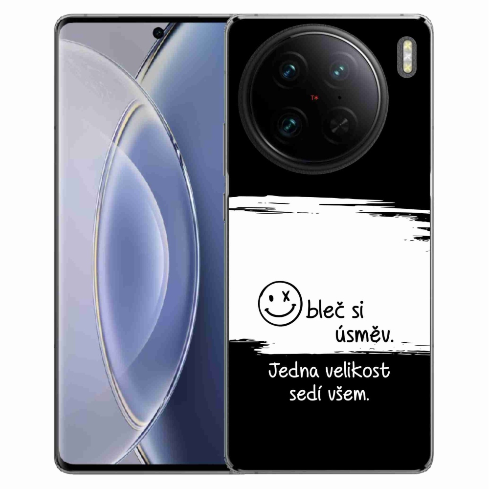 Gelový kryt mmCase na Vivo X90 Pro - vtipný text 8 bíločerné pozadí