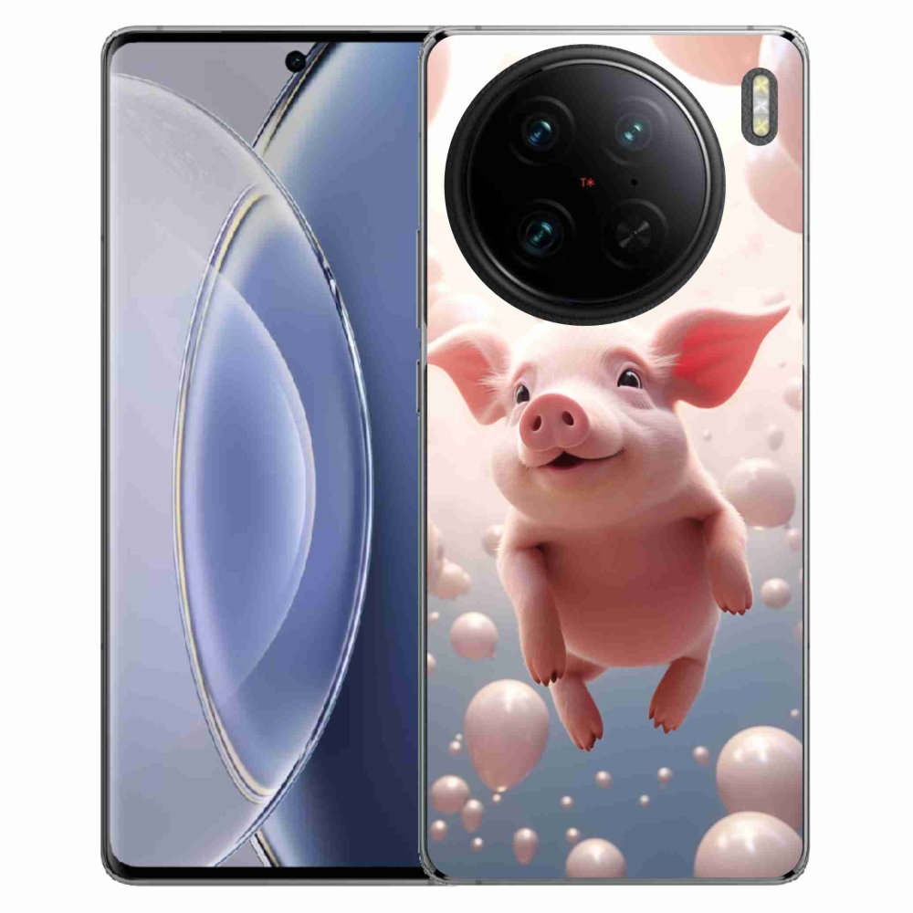 Gelový kryt mmCase na Vivo X90 Pro - prasátko s balónky