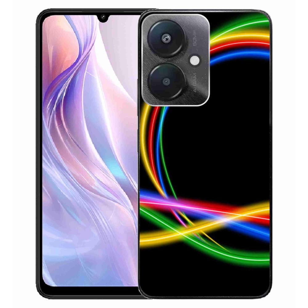 Gelový obal mmCase na Xiaomi Redmi 13C 5G - neonové kruhy
