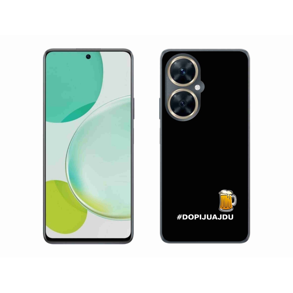 Gelový kryt mmCase na Huawei Nova 11i - pivní motiv 1 černé pozadí