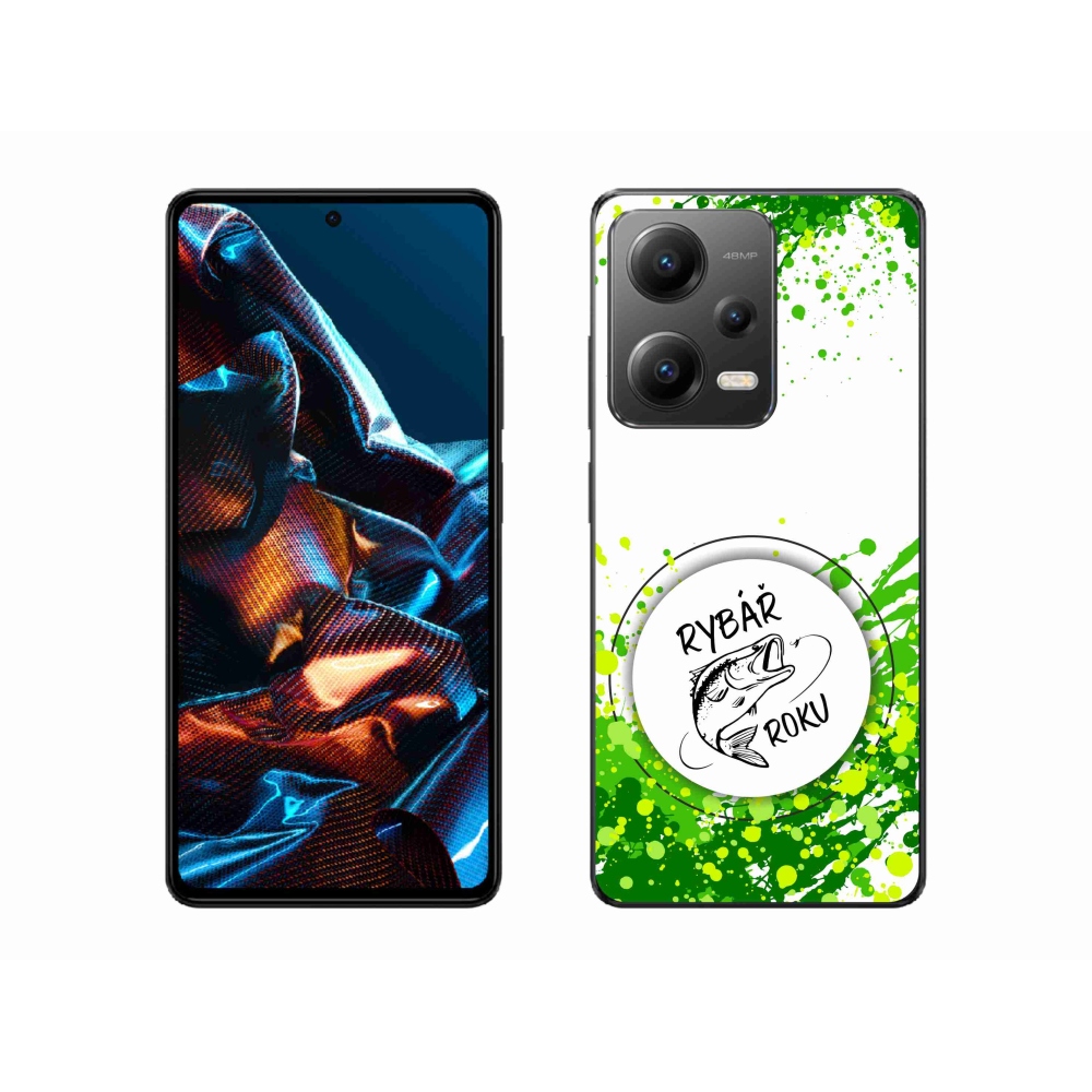 Gelový kryt mmCase na Xiaomi Redmi Note 12 Pro 5G - rybář roku bílé pozadí